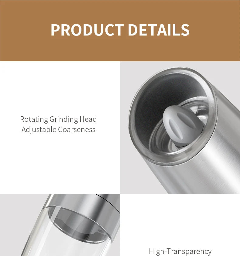 Electric automatic salt and pepper grinder