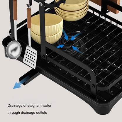 Kitchen Dish Drying Rack with Drain Basket Countertop